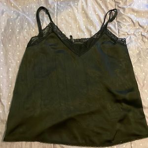Black silk tank top with lace details size L from Spain